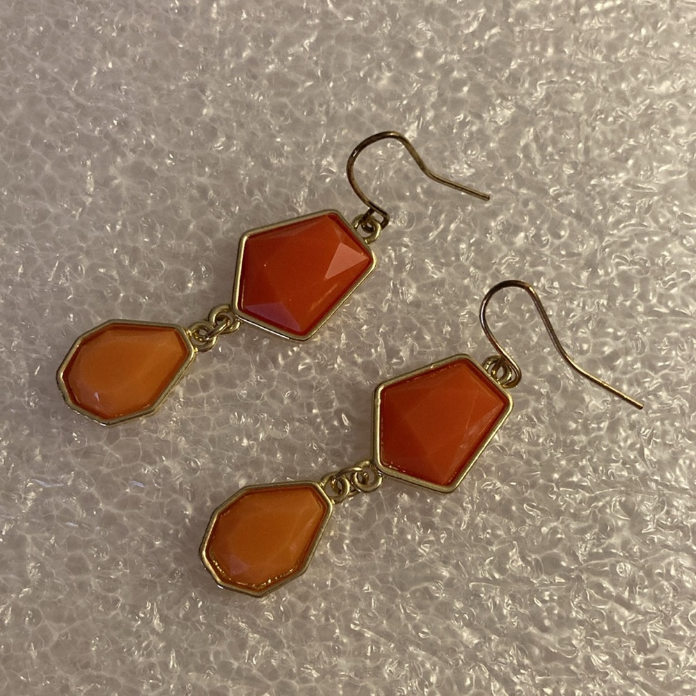 Charming Charlie - Coral Goldtone French Hook Dangle Earrings